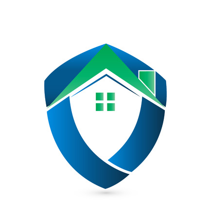Shield green house -Real Estate icon vector のイラスト素材