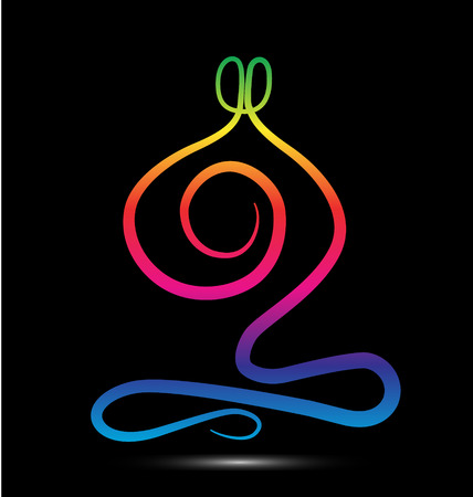Yoga men stylized design iconのイラスト素材