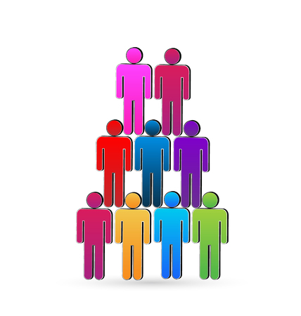 Teamwork social networking people unity concept vector iconのイラスト素材
