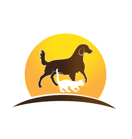 Cat ,dog and sun icon veterinary card designのイラスト素材