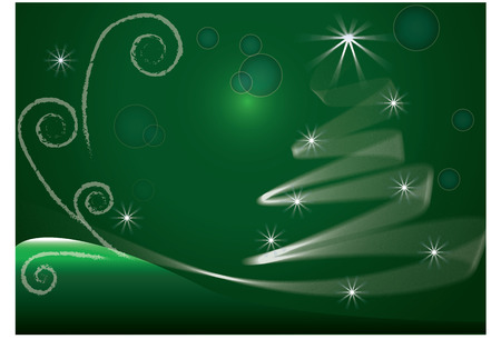 Green Christmas Tree image vector backgroundのイラスト素材