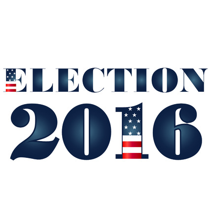 Election 2016 with USA Flag illustration. Vector icon symbol designのイラスト素材