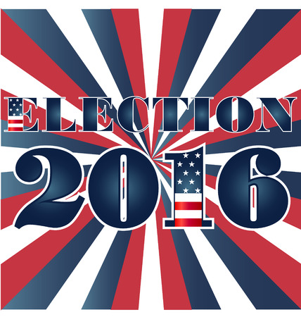 Election 2016 with USA Flag illustration. Vector icon symbol designのイラスト素材