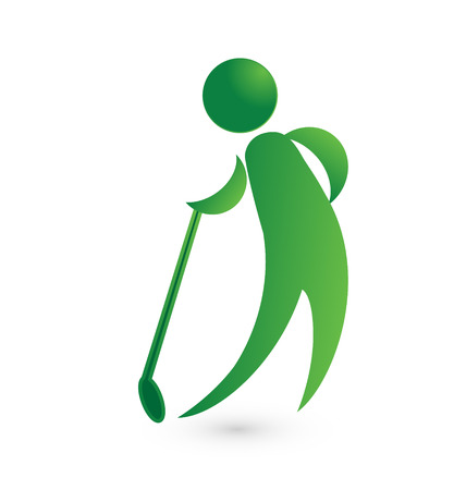 Golf player green figure image vector iconのイラスト素材