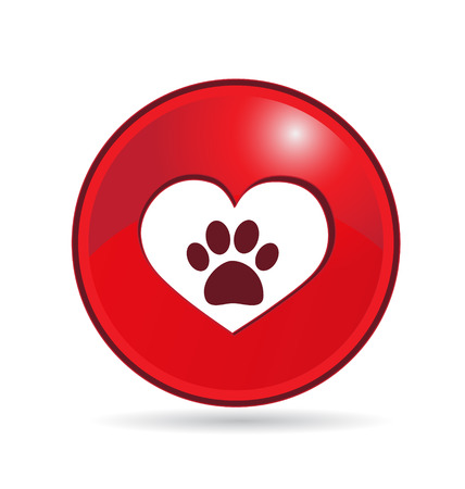Love Paw Print buttonのイラスト素材