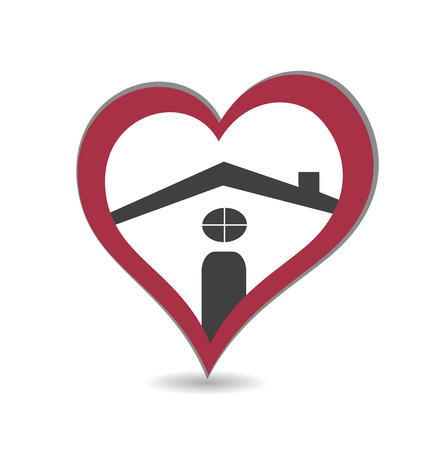House and heart  vector icon creative stylized のイラスト素材