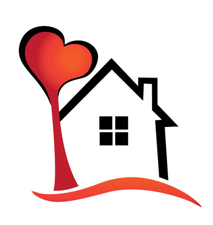 House and heart tree vector icon design templateのイラスト素材