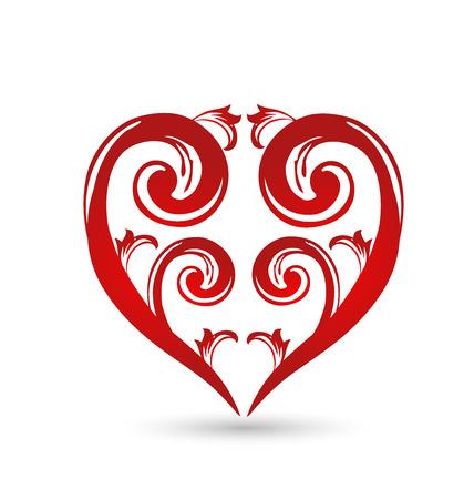 Floral heart love. Valentines Day cardのイラスト素材