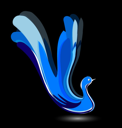 Blue abstract bird icon template background vector designのイラスト素材