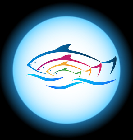 Fish and sea frame backgroundのイラスト素材
