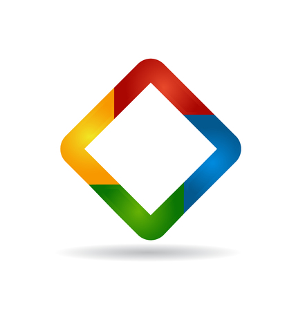 Abstract colorful diamond shape symbol identity business cardのイラスト素材
