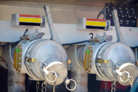 Tanks truck pump hoses for fuel station fill oil barrels background picture web image