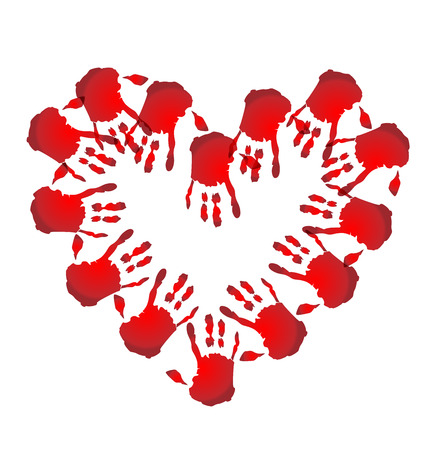 Teamwork hands heart shape icon vectorのイラスト素材