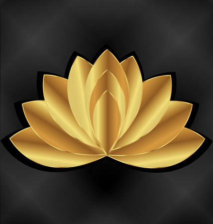 Gold lotus flowerのイラスト素材