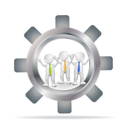 3D Business teamwork executives logo vectorのイラスト素材
