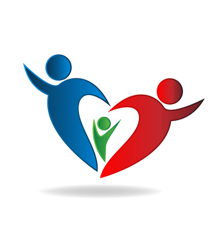 Family heart vectorのイラスト素材