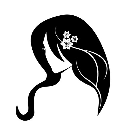 Beauty face girl silhouette vectorのイラスト素材