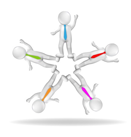 3D   teamwork executives meeting people vector designのイラスト素材