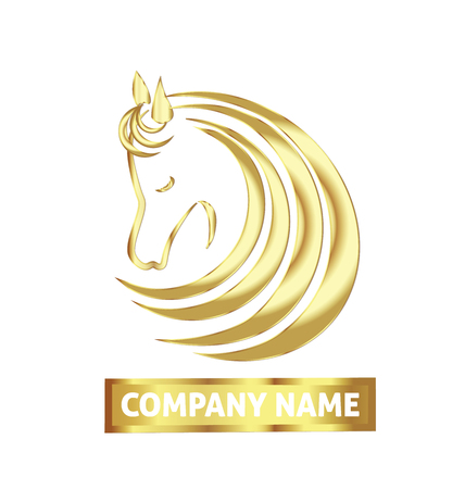 Gold horse logo identity business card vector designのイラスト素材