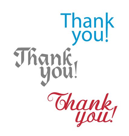 Thank you text collection on white backgroundのイラスト素材