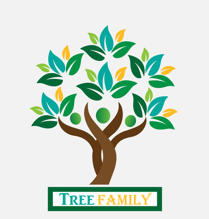 Tree people green leafs . Ecology logo concept icon vector designのイラスト素材