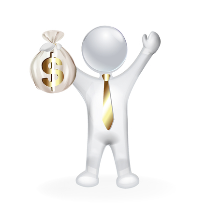 3D man holding money executive manager vector designのイラスト素材