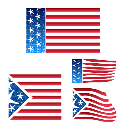 USA set of flagsのイラスト素材