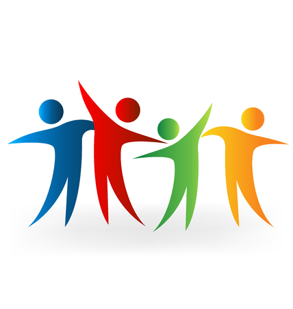 Happy people sharing time vector imageのイラスト素材