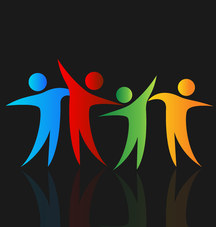 Happy people sharing time logo vector imageのイラスト素材