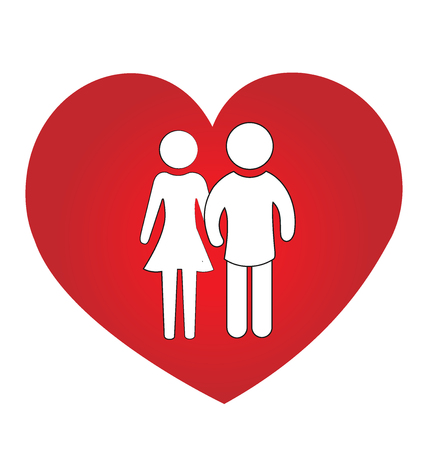 Couple love heart symbol vectorのイラスト素材