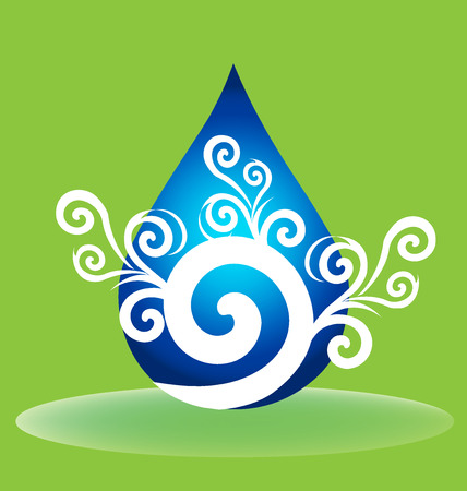 Water drop floral vectorのイラスト素材
