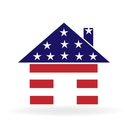 House USA flagのイラスト素材