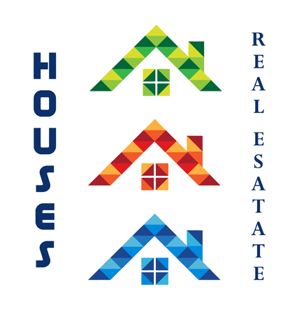 Houses set for real estate ID business card vector imageのイラスト素材