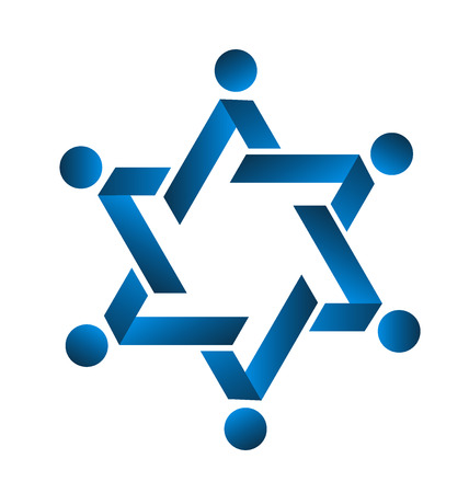 Teamwork blue star people icon vectorのイラスト素材