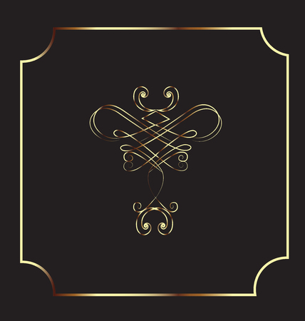 Frame gold vintage design element vectorのイラスト素材