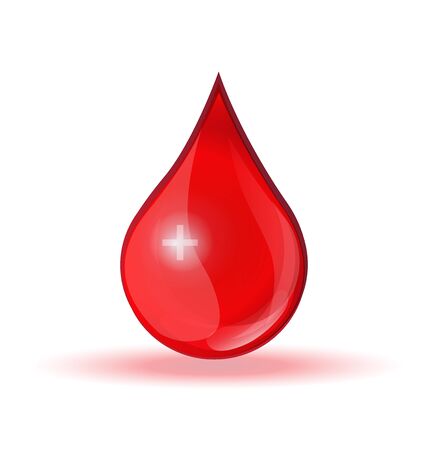 Blood drop with cross donation symbol icon logoのイラスト素材