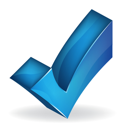3D blue check mark vector image logo templateのイラスト素材