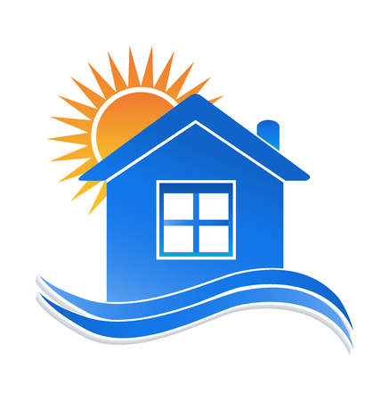 House sun and waves logoのイラスト素材