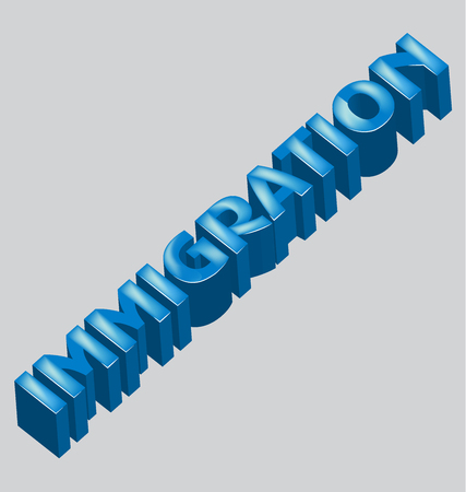 Immigration 3d word vector imageのイラスト素材
