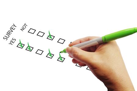 Survey sheet evaluation check feedbackの写真素材