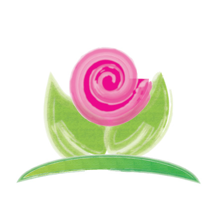 Pink flower logo business cardのイラスト素材