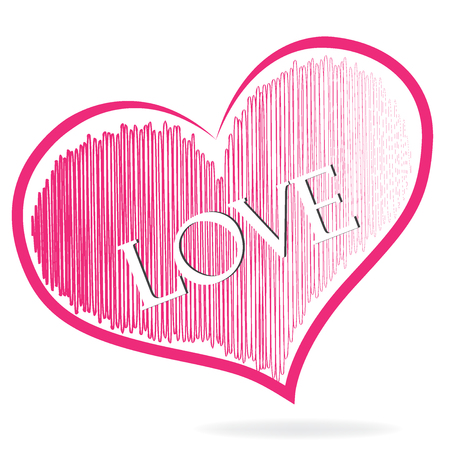 Love word pink heart symbol logo vector icon image templateのイラスト素材