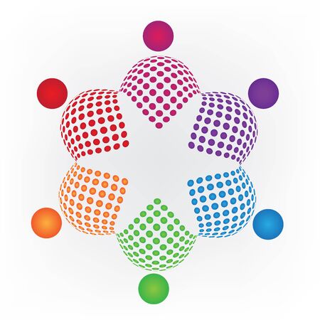 Abstract teamwork logo star shape vector imageのイラスト素材