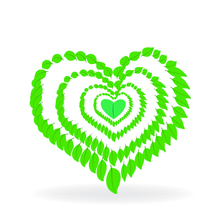 Herbal love veggies symbol logo vector imageのイラスト素材