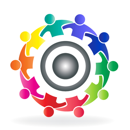 Vector teamwork community solution people logoのイラスト素材