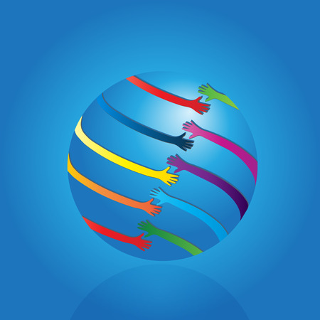Handshaking business world people icon backgroundのイラスト素材