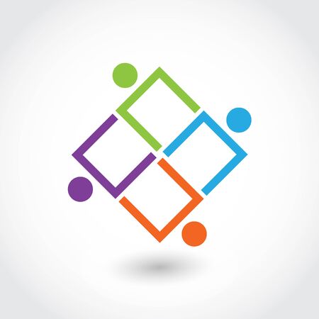 Teamwork business unity people logoのイラスト素材