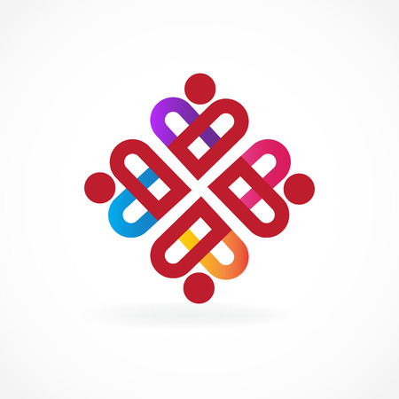 Teamwork charity people logo vector imageのイラスト素材