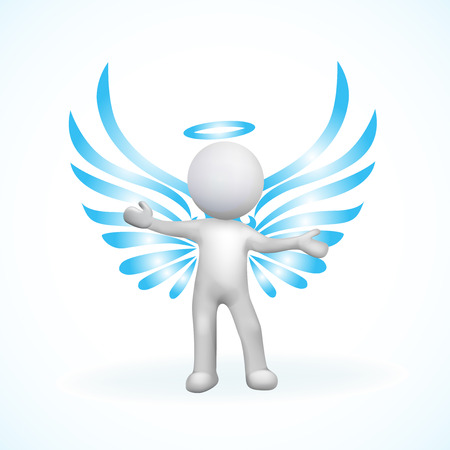 3D Angel man vector imageのイラスト素材