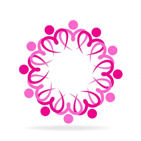 Group heart love pink volunteer people logo vector imageのイラスト素材